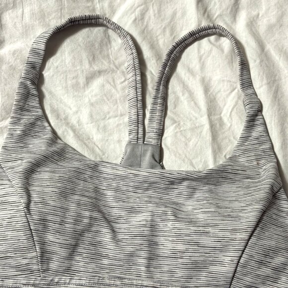 Lululemon Train Times Bra Sports Yoga Gym Activewear Wee Space Grey White Size 4 - Picture 4 of 9